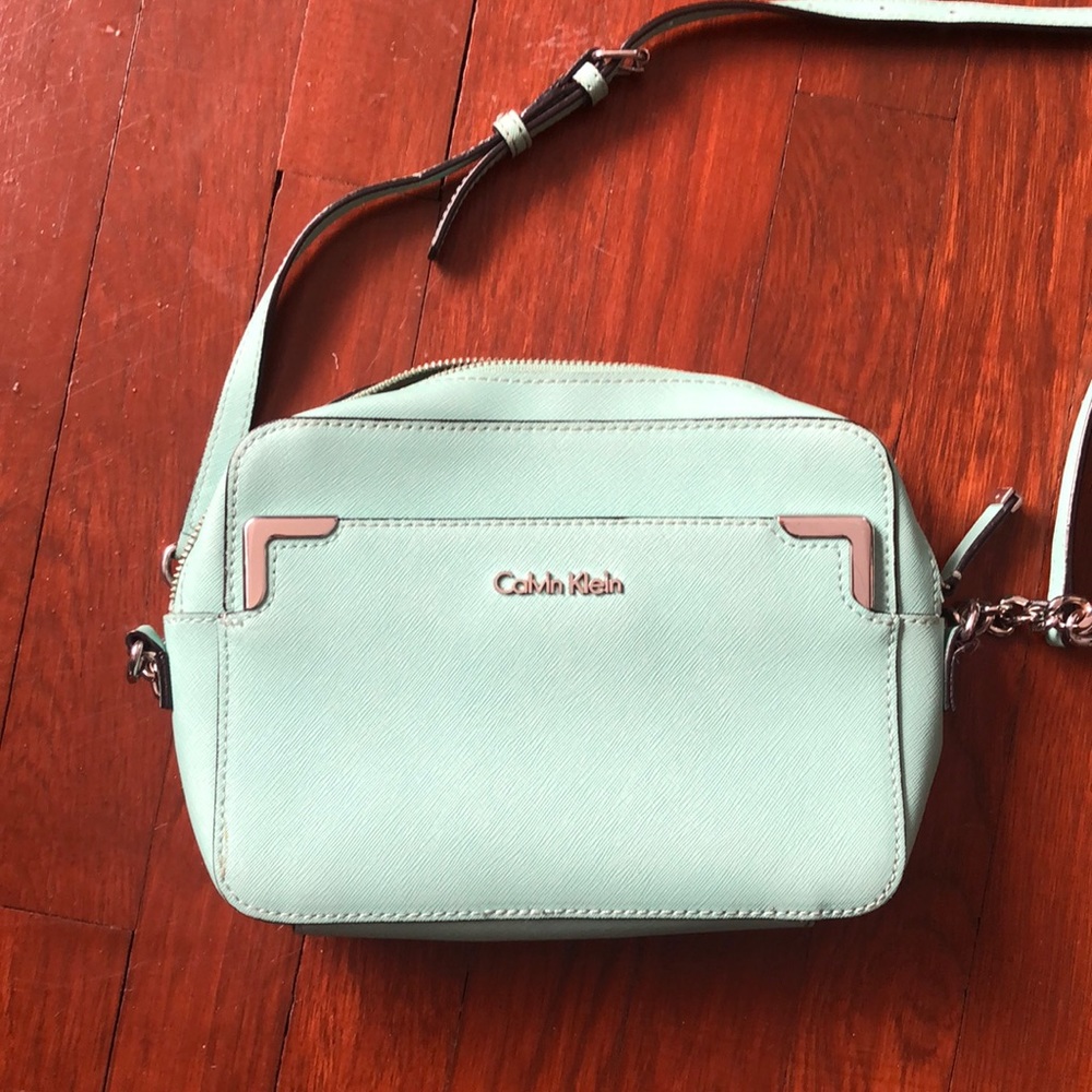 Mint green Calvin Klein crossbody handbag